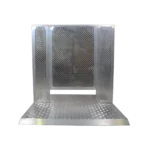 ProX heavy-duty aluminum ventilated crowd barrier door and base assembly side view