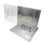 ProX 4-foot heavy-duty aluminum ventilated crowd barrier door and base dimensional specifications diagram