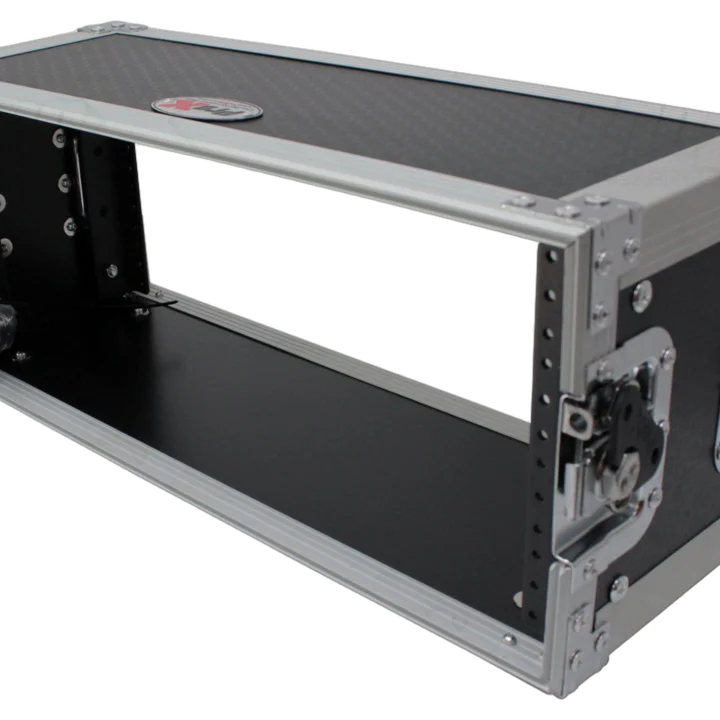 ProX 4U Deluxe Effects Rack with 7-inch depth, front panel view with handle
