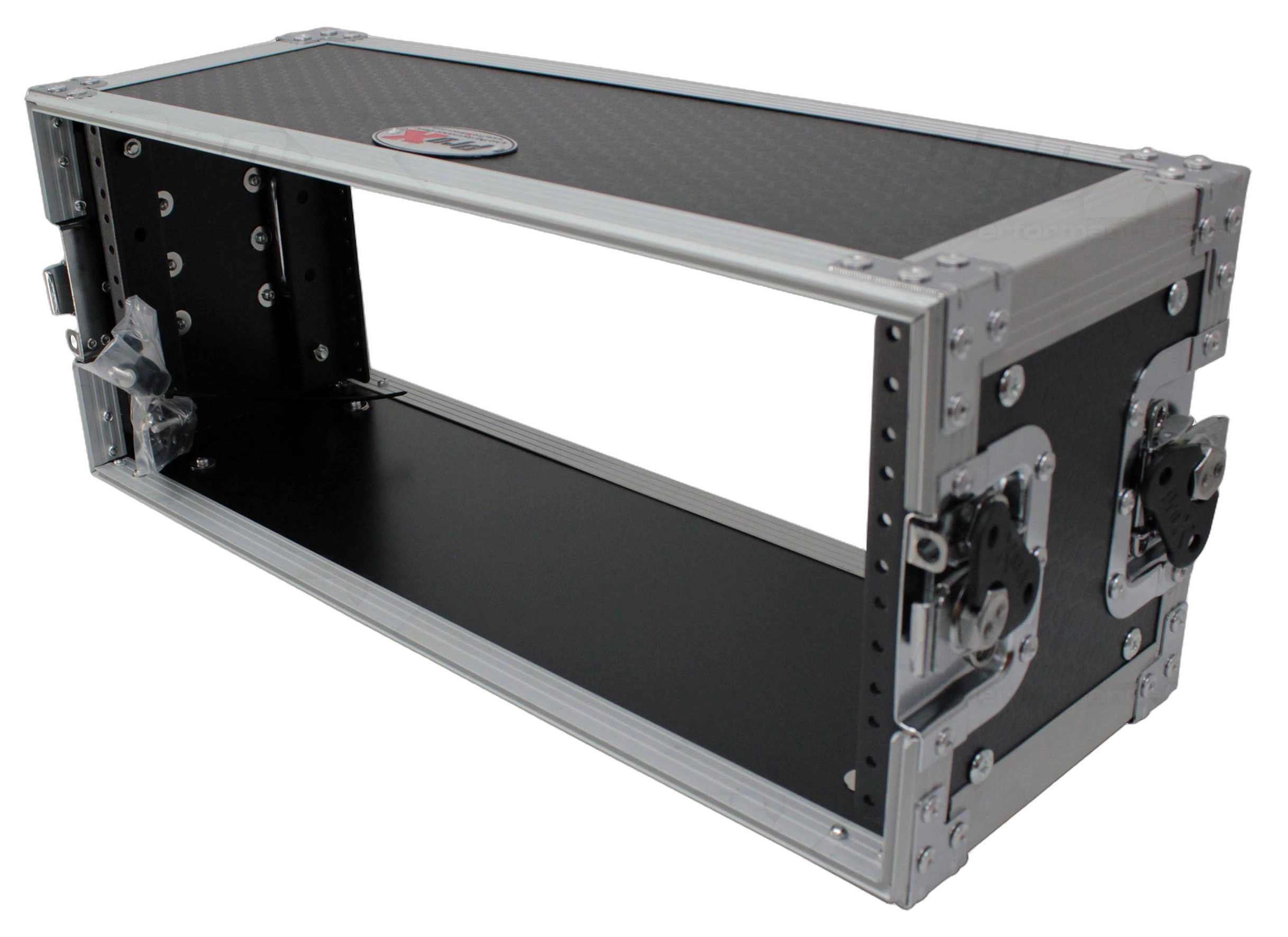 ProX 4U Deluxe Effects Rack Front View ProX 4U Deluxe Effects Rack with 7-inch depth, front panel view with handle