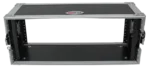ProX 4U Deluxe Effects Rack 7 inch deep rail to rail with carrying handle side profile