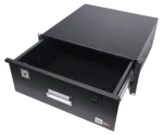 ProX 4U rack mount drawer with 18 inch depth showing pull-out mechanism and mounting hardware detail
