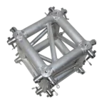 ProX 6 way square truss junction block assembly with four way 16 half conical couplers detail view