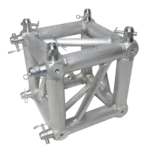ProX 6 way square truss junction block assembly with 2 way 8 half conical couplers detail view