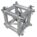 ProX 6 way square truss junction block with 4 way 16 half conical couplers attached