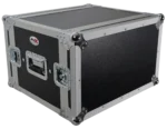 ProX 6U vertical shockproof effects rack with 14-inch depth mounted in professional studio setup