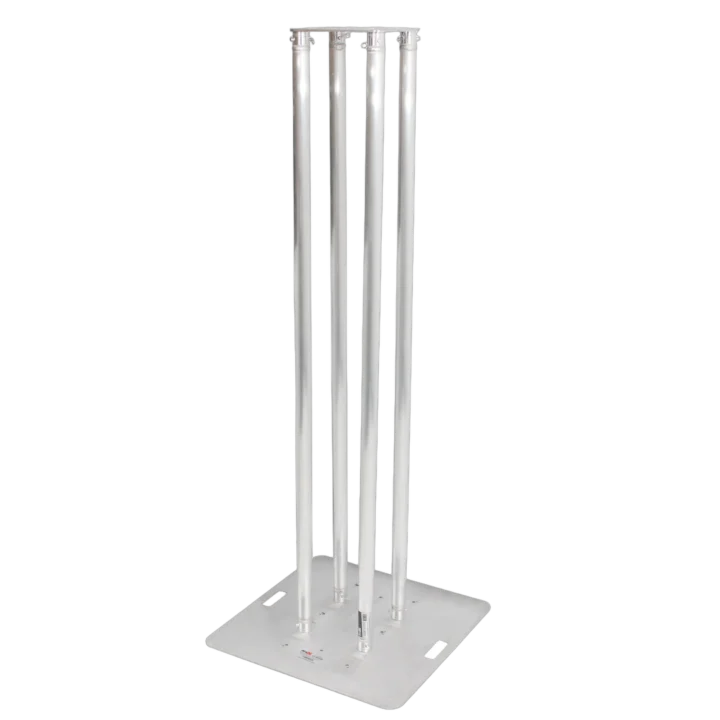 ProX 8.20ft totem speaker stand package with white scrim cover, top plate and base plate