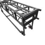 ProX 8-foot pre-rig truss segment with removable rolling base system in black, professional stage setup