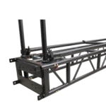 ProX 8-foot pre-rig truss segment with removable rolling base system in black, professional stage setup