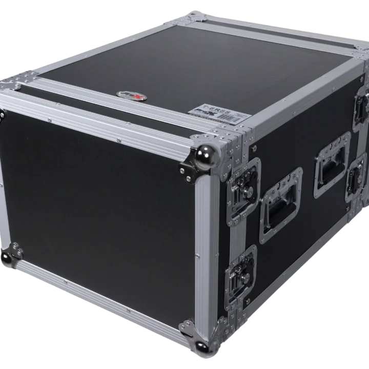 ProX 8U space amp rack mount ATA flight case 19 inch depth rear panel view