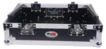ProX 8U top mount slanted flight case for 19 inch mixers, angled view showing protective design