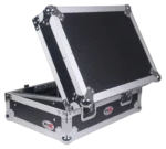 ProX 8U top mount slanted flight case for 19 inch mixers dimensional diagram specifications