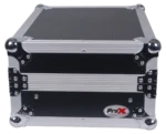 ProX 8U top mount slanted flight case for 19 inch mixers dimensional diagram specifications