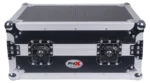 ProX 8U top mount slanted flight case for 19 inch mixers dimensional diagram specifications
