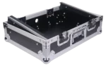 ProX 8U top mount slanted flight case for 19 inch mixers shown from side angle