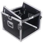 ProX 8U vertical rack mount flight case showing hardware detail and construction quality
