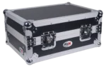 ProX 8U slanted flight case for 19 inch mixers dimensional diagram specifications