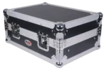 ProX 8U top mount slanted flight case for 19 inch mixers dimensional diagram specifications