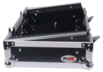 ProX 8U slanted top mount flight case for 19 inch professional audio mixers, black protective case