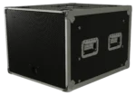 ProX 8U vertical shockmount rack case with dual top sliding slam doors, 20 inch depth, professional audio equipment storage