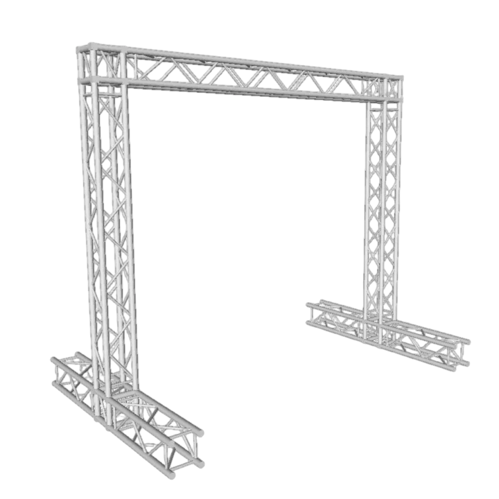 ProX 8x8 foot aluminum K-truss economy banner display system front view assembled