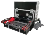 ProX Allen Heath AVANTIS flip-ready hydraulic console with detachable 2U rack space and easy retracting lifting mechanism