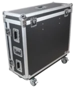 ProX flight case for Allen Heath AVANTIS mixer with doghouse compartment and caster wheels dimensional specifications diagram