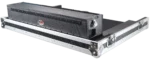 ProX flight case for Allen Heath AVANTIS mixer with doghouse compartment and caster wheels dimensional specifications
