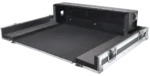 ProX flight case doghouse compartment detail showing protective padding and secure latch mechanism for Allen Heath AVANTIS mixer