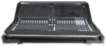 ProX flight case for Allen & Heath AVANTIS mixer showing doghouse compartment detail with protective padding