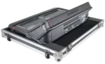 ProX flight case for Allen & Heath AVANTIS digital mixer console with low profile wheels, side profile view