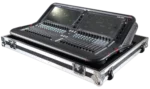 ProX flight case for Allen & Heath AVANTIS digital mixer console with low profile wheels, side profile view