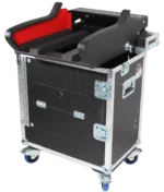 ProX Allen Heath DLive C1500 flip-ready hydraulic console case with easy retracting lifting mechanism