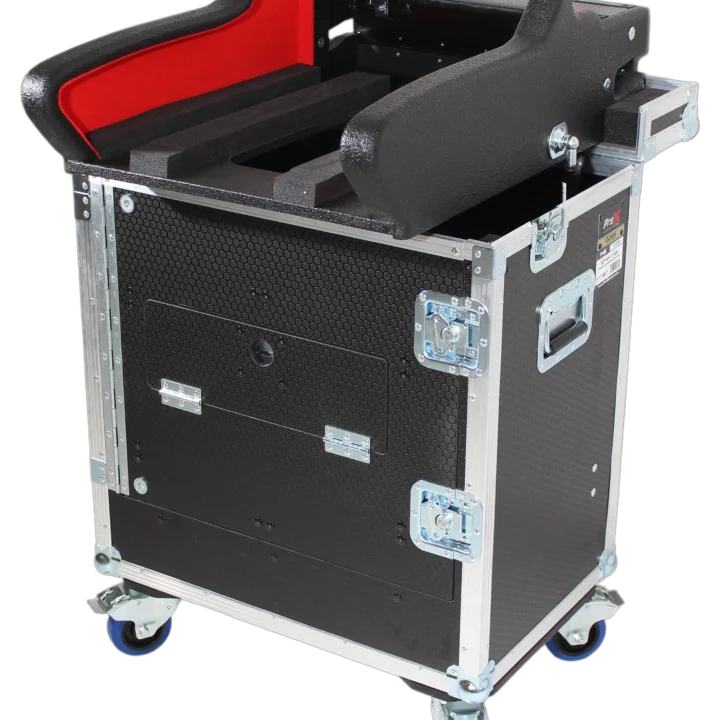 ProX Allen Heath DLive C1500 flip-ready hydraulic console case with easy retracting lifting mechanism