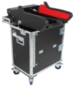 ProX flight case for Allen Heath DLive C1500 mixer console with hydraulic lifting mechanism and retractable handle