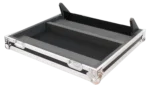 ProX flight case for Allen & Heath QU-24 digital mixer showing rear panel connectors and cable management