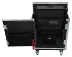 ProX hydraulic flip case for Allen Heath QU-5 mixer with dimensional measurements and specifications
