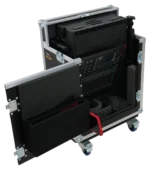 ProX hydraulic flip case for Allen Heath QU-5 mixer with dimensional measurements and specifications
