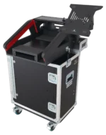 ProX flip-ready hydraulic console case for Allen Heath QU-5 mixer with dimensional specifications and measurements