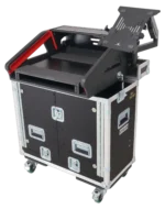 ProX flip-ready hydraulic console case for Allen Heath QU-6 mixer with dimensional diagram and measurements
