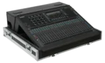ProX flight case for Allen & Heath QU6 digital audio mixer showing doghouse compartment and caster wheels