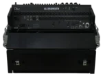 ProX flight case for Allen & Heath QU6 digital audio mixer with doghouse compartment and caster wheels, side profile view