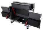 ProX Allen Heath QU-7 flip-ready hydraulic console case with laptop arm dimensional specifications and measurements