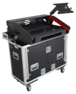 ProX Allen Heath QU-7 flip-ready hydraulic console case with laptop arm dimensional specifications and measurements