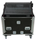 ProX flip-ready hydraulic console case for Allen Heath QU-7 mixer with dimensional specifications and measurements