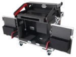 ProX flight case for Allen Heath QU-7 mixer with dimensional measurements and specifications diagram