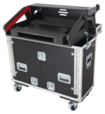 ProX flight case for Allen Heath QU-7 mixer with dimensional measurements and specifications diagram