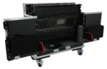 ProX Allen Heath QU-7 flip case hydraulic lifting mechanism close-up detail showing professional console protection