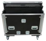 ProX flip-ready hydraulic console case for Allen Heath QU-7 mixer with dimensional specifications and measurements