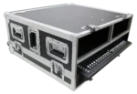 ProX flight case doghouse compartment detail for Allen & Heath SQ5 mixer console with secure latching mechanism